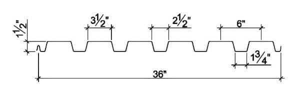 Metal Roof Decking: 1.5" Deep Type B & 3” Deep Type N